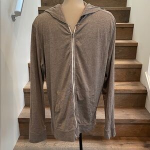 Aeropostale Men's Brown Zip-Up Hooded Sweater